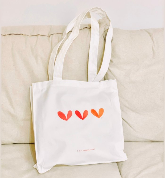 Tote bag 3 cœurs – Image 1