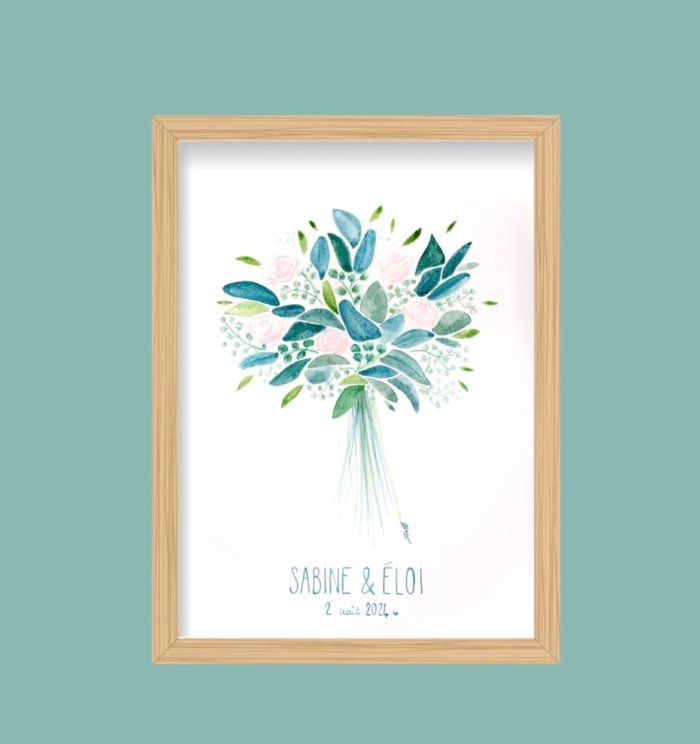 Illustration bouquet de mariée A PERSONNALISER - A3 – Image 4