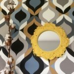 Couronne Macrame mandala avec miroir