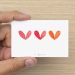 Mini carte 3 cœurs - 5x2cm
