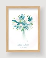 Illustration bouquet de mariée aquarelle A PERSONNALISER - A4