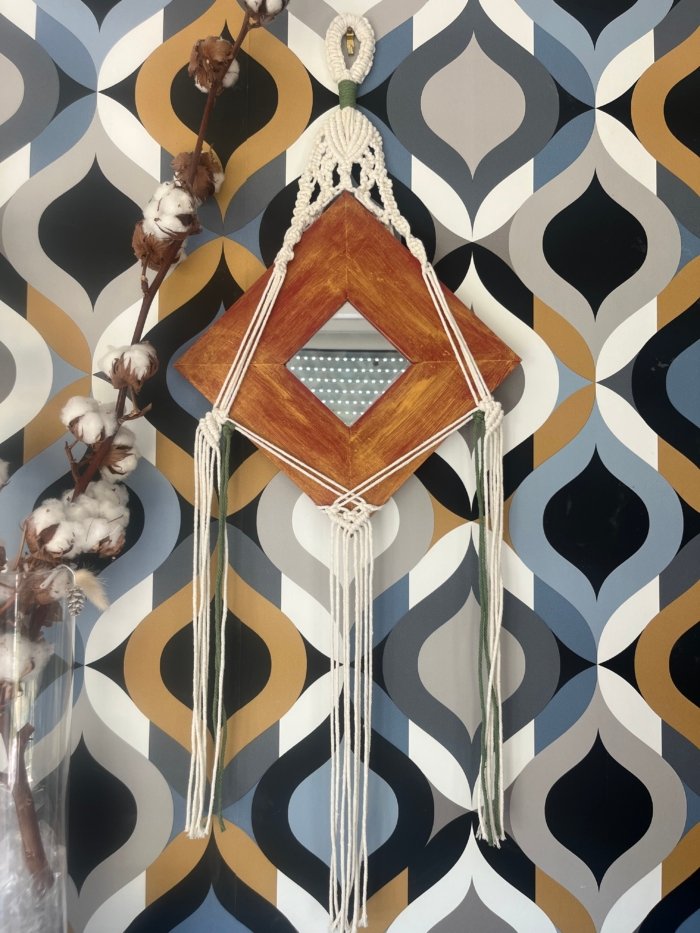 Miroir mordoré attache macrame – Image 1