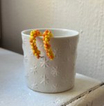 Créoles bicolore jaune et orange - 2.5 cm – Image 3
